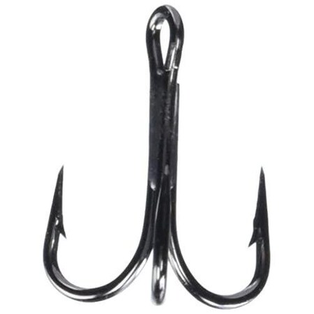 Mustad Kingfish Treble Hook, Size 2, 4X Strong, Ringed Eye Black Nickel, 225PK 3592BLN-2-24